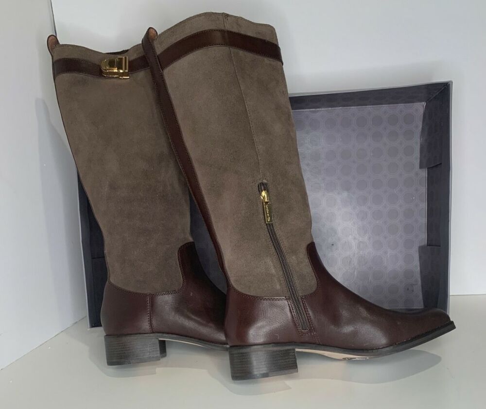 Louise et Cie LO-YVON Suede Knee High Boots Womens 9 Brown Block Heel NEW - Picture 5 of 11